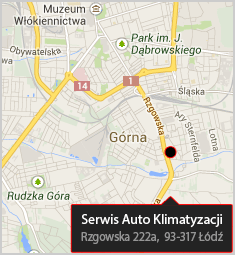 Serwis Klimatyzacji Samochodowej Łódź DANPOL - Mapa Łodzi